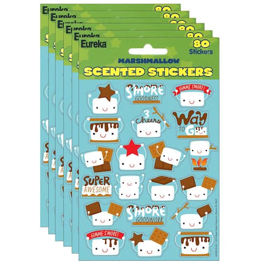 Eureka&#xAE; Marshmallow Scented Stickers, 6 Packs of 80ct.